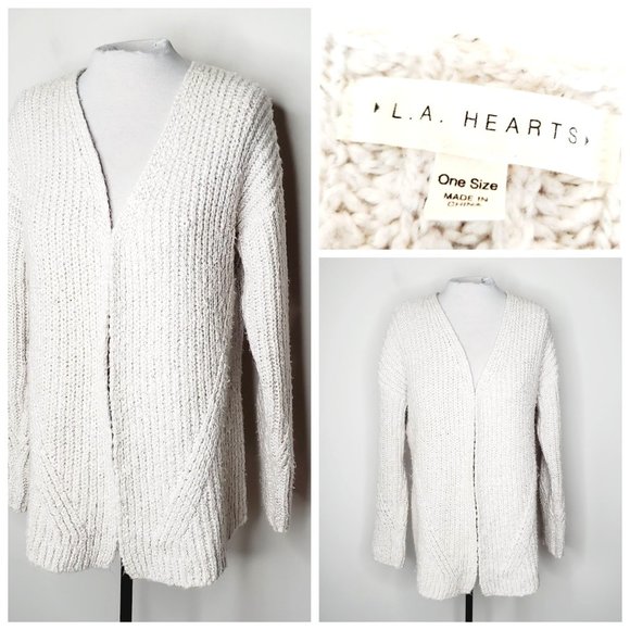L.A. HEARTS Chunky Oatmeal Knit Cardigan - Picture 2 of 8